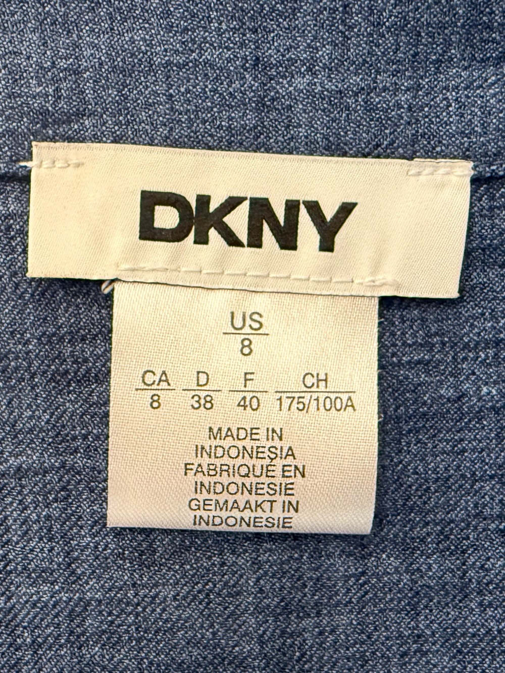 DKNY Indigo Blue Tiered Mini Shirt Dress Puff Sleeve Collared A-Line Size 8 - Picture 6 of 12
